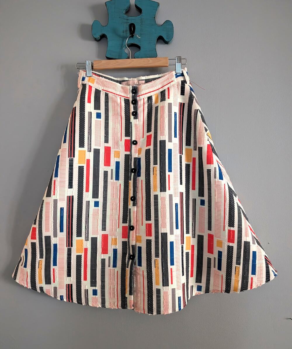 Anthropologie Hutch Willem Patchwork A Line Midi Fall Skirt Size 6